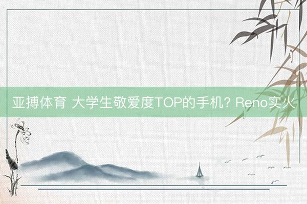 亚搏体育 大学生敬爱度TOP的手机? Reno实火