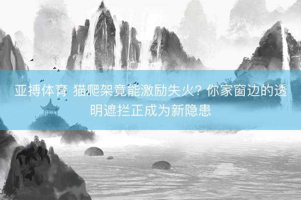 亚搏体育 猫爬架竟能激励失火? 你家窗边的透明遮拦正成为新隐患