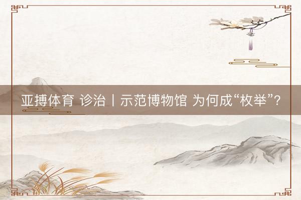 亚搏体育 诊治丨示范博物馆 为何成“枚举”?