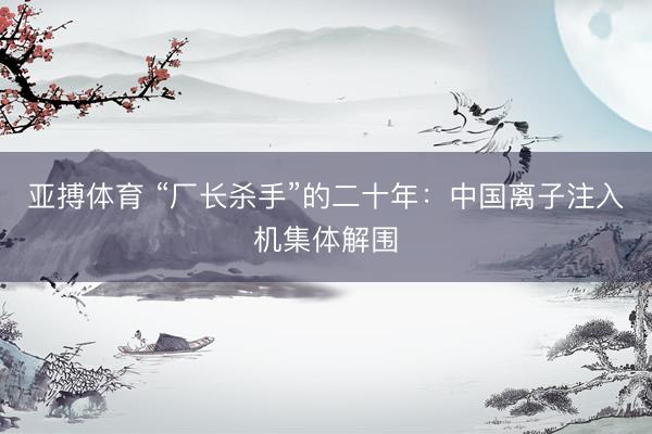 亚搏体育 “厂长杀手”的二十年：中国离子注入机集体解围