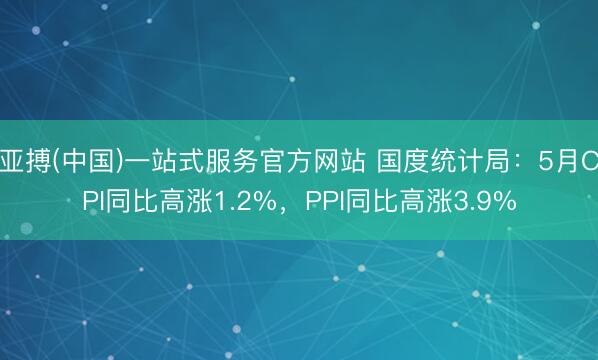 亚搏(中国)一站式服务官方网站 国度统计局：5月CPI同比高涨1.2%，PPI同比高涨3.9%